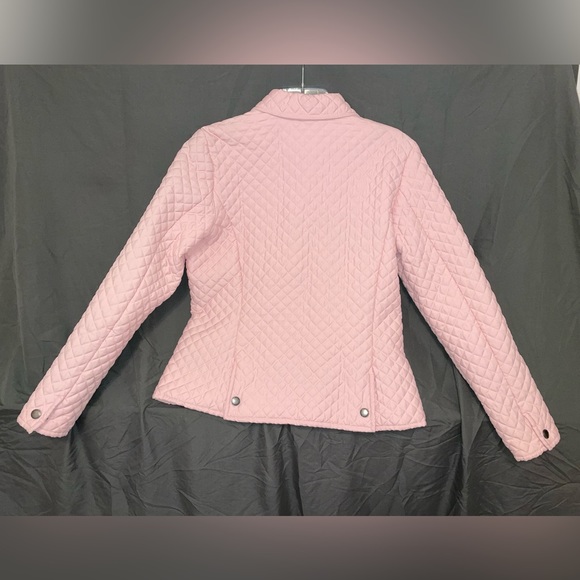 Lauren Ralph Lauren Pink Quilted Coat Snap Up Jacket - Womens - Size Medium (M) - Picture 3 of 6